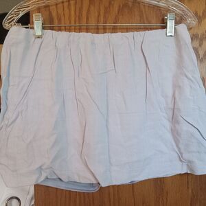Womens Cotton Linen Skort Mini Skirt with Shorts Underneath Short A Line Skirt